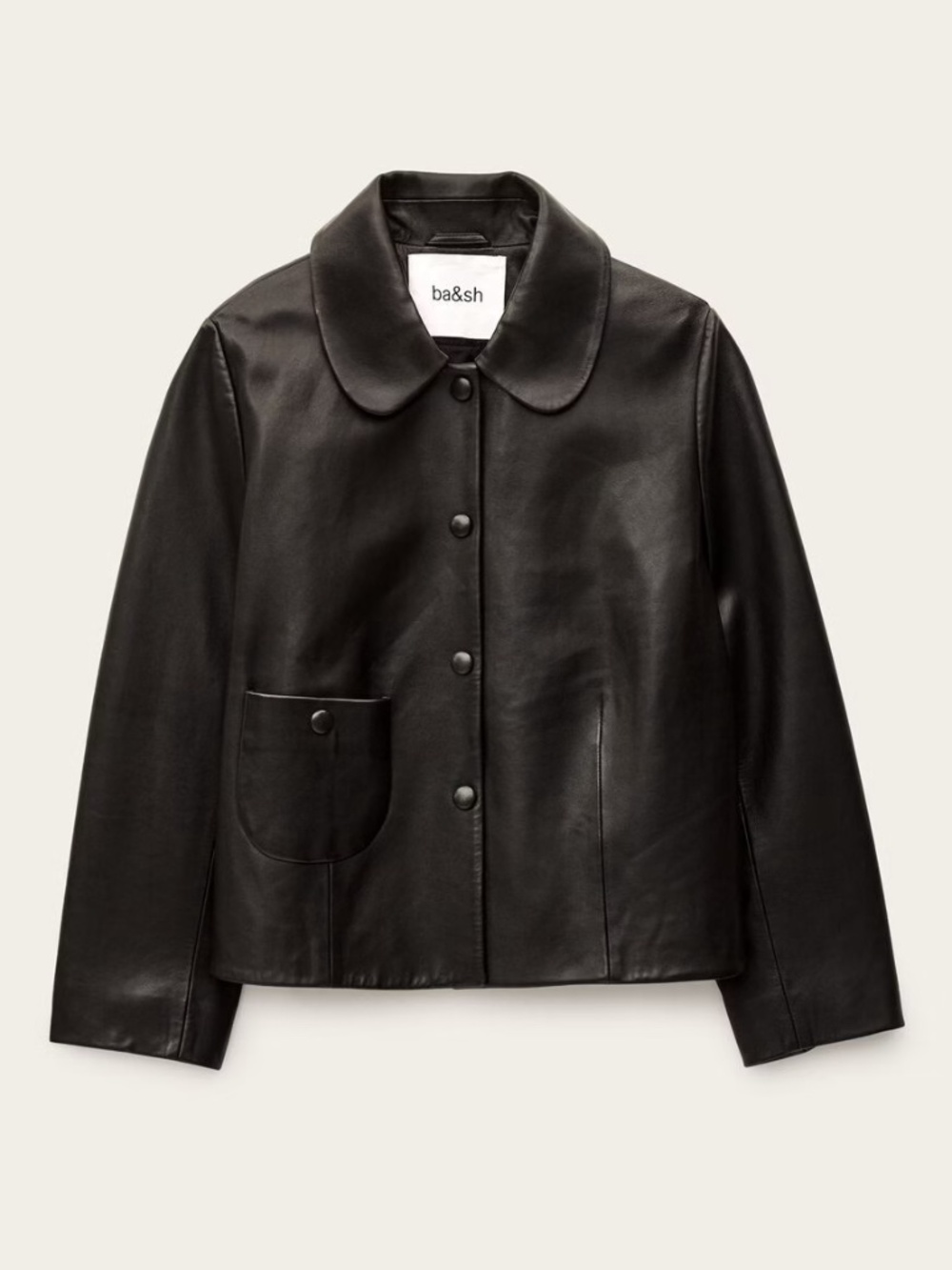 ba&sh MYLOS 3/4 sleeve leather jacket